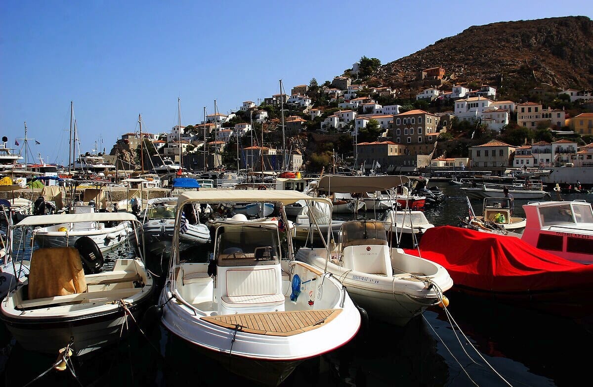 Boats at the marina, Hydra